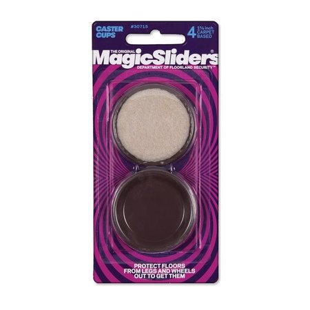 MAGIC SLIDERS Plastic Caster Cup Brown Round 1-5/8 in. W X 1-5/8 in. L , 4PK 30715